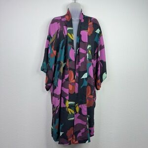 Maeve Kimono Duster Women S Kira Abstract Floral Colorful Vacation Boho Artsy‎